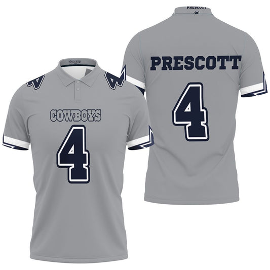 Simonandcool 04 Dak Prescott Cowboys Jersey Inspired Style Polo Shirt