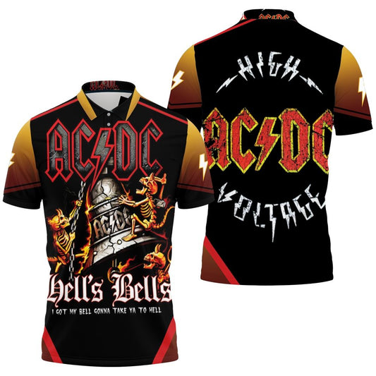 Simonandcool Acdc Hell Bell Devil Skull Polo Shirt