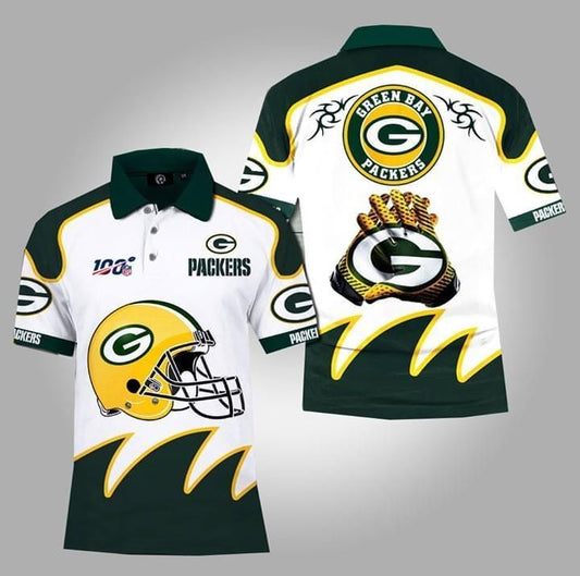 Simonandcool 100Th Nfl Green Bay Packers 3D Polo Shirt, Jersey