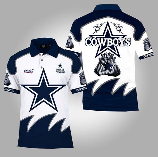 Simonandcool 100Th Nfl Dallas Cowboys 3D Polo Shirt, Jersey