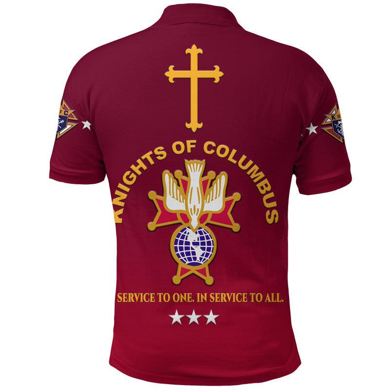Simonandcool (Custom Personalised) Knights of Columbus The Fourth Degree Emblem Polo Shirt Original Style - Maroon LT8