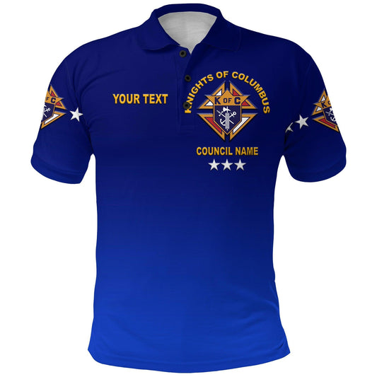 Simonandcool (Custom Personalised) Knights of Columbus Polo Shirt Original Style - Blue LT8