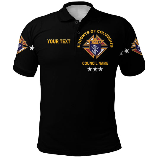 Simonandcool (Custom Personalised) Knights of Columbus Polo Shirt Original Style - Black LT8