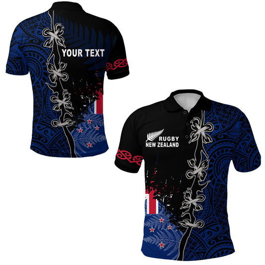 Simonandcool (Custom Personalised) New Zealand Rugby Polo Shirt Mix Maori and Fern LT13