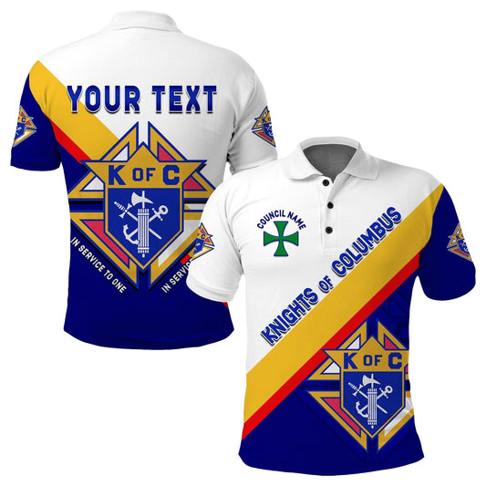 Simonandcool (Custom Text and Council) Knights of Columbus Polo Shirt K of C Style Flag LT13