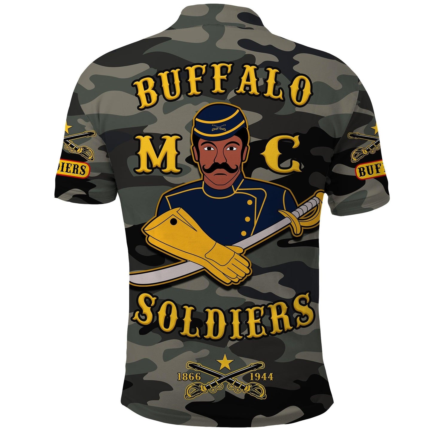 Simonandcool (Custom Personalised) Buffalo Soldiers Polo Shirt Camouflage Unique LT13