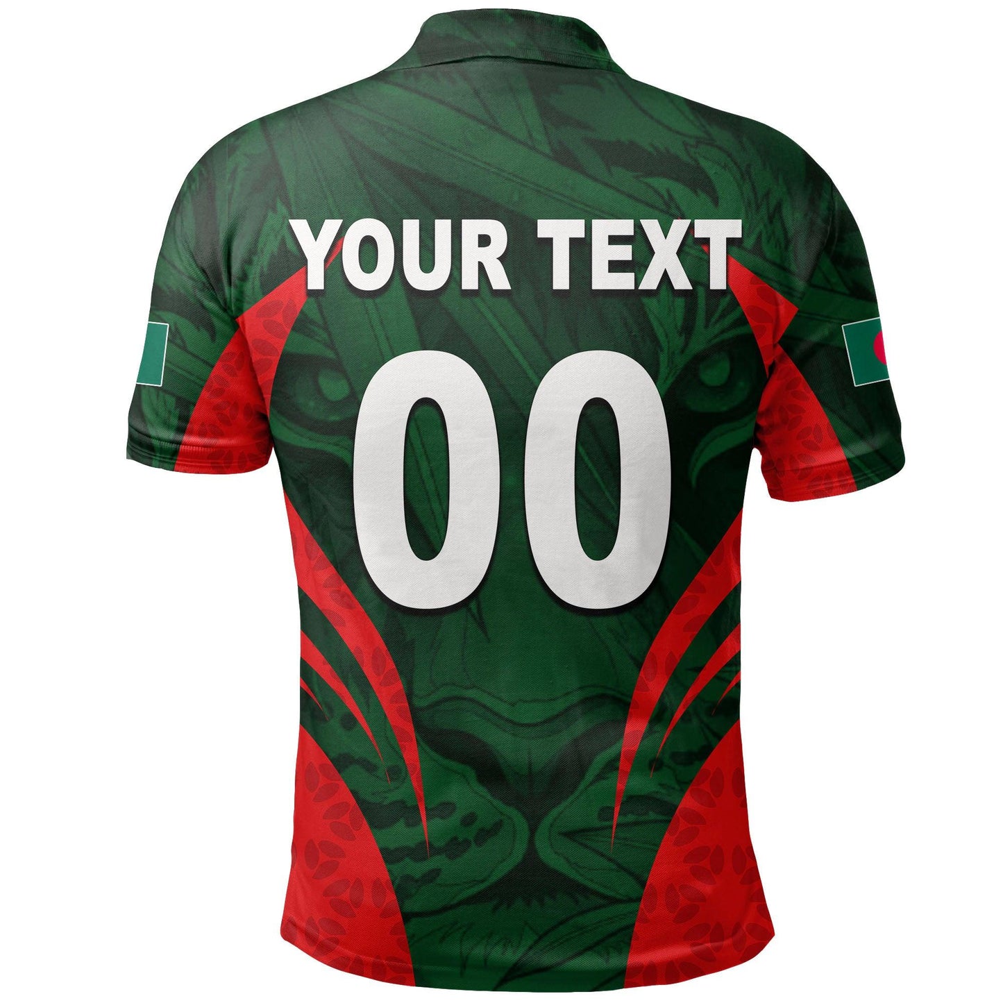 Simonandcool (Custom Personalised And Number) Bangladesh Cricket Mens T20 World Cup Polo Shirt Tiger LT6