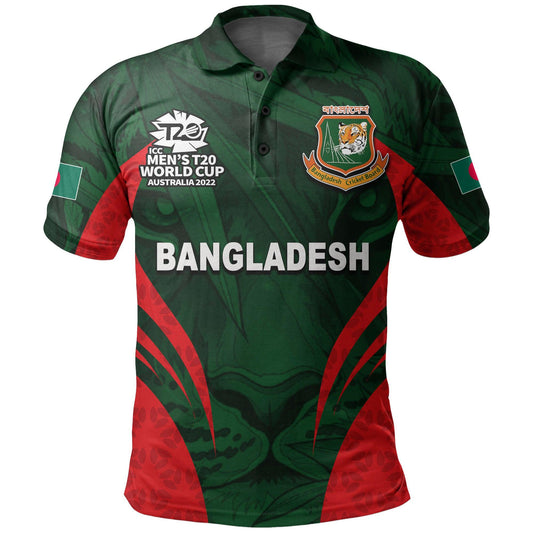 Simonandcool (Custom Personalised And Number) Bangladesh Cricket Mens T20 World Cup Polo Shirt Tiger LT6